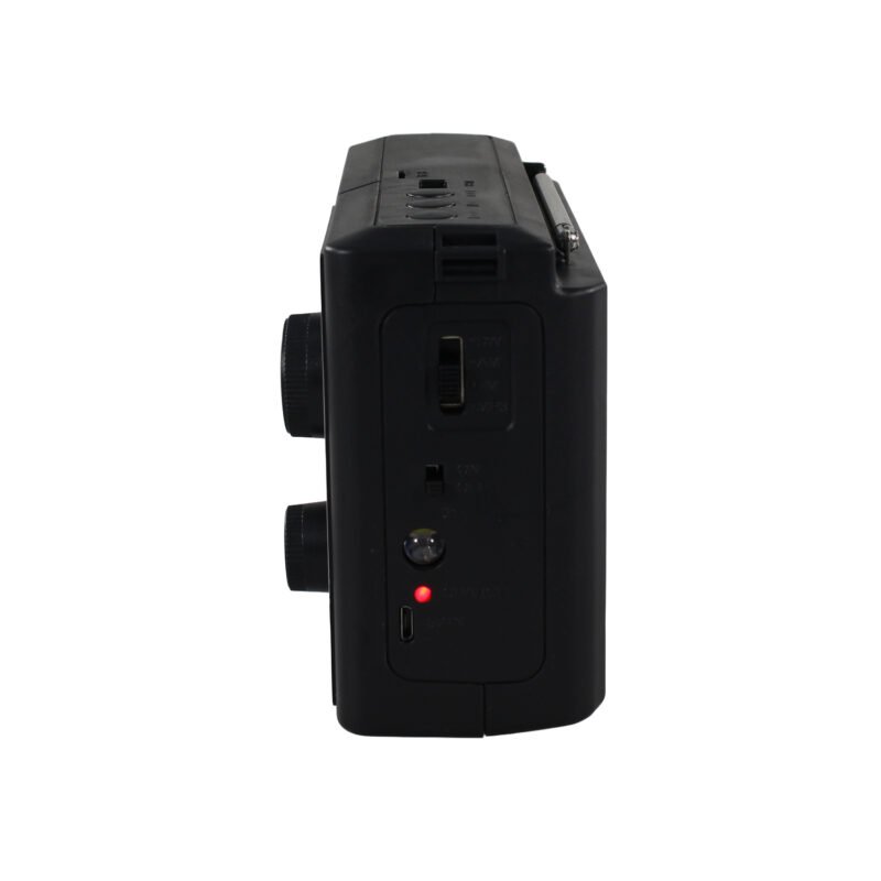 radio tecnolab portatil am/fm/sw, usb/tf, luz led, carga solar, bateria litio 18650 1200mah, 5w. — vista 5