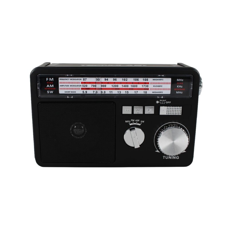 radio tecnolab portatil am/fm/sw, usb/tf, bt, con linterna, carga solar, bateria litio 18650, 5w. — vista 6