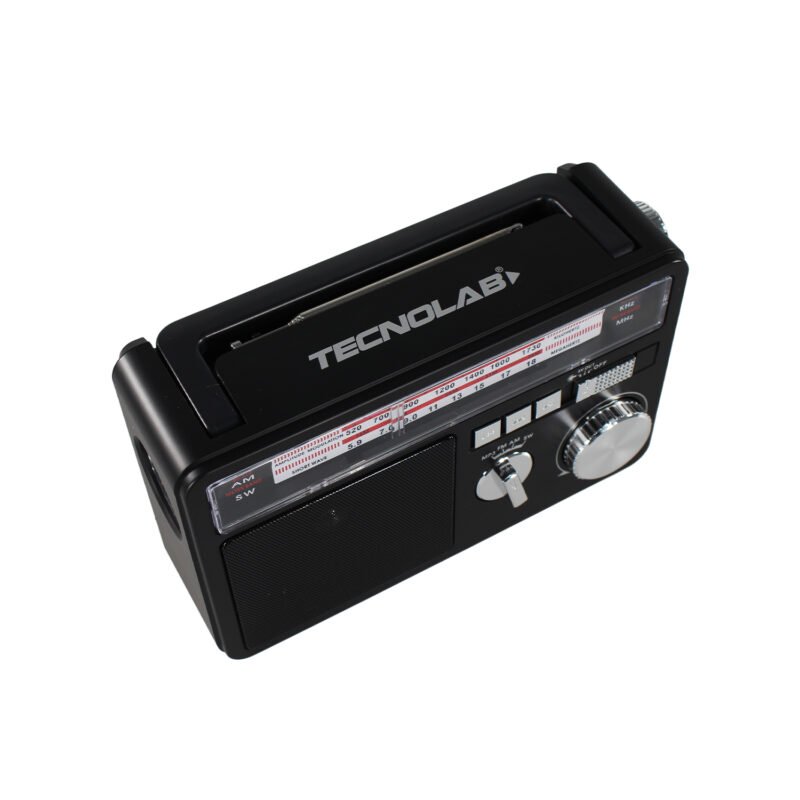 radio tecnolab portatil am/fm/sw, usb/tf, bt, con linterna, carga solar, bateria litio 18650, 5w. — vista 10