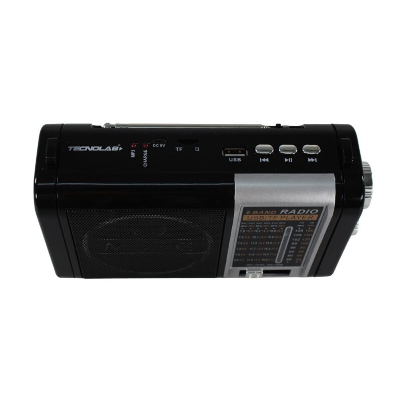 radio tecnolab 3 bandas am/fm/sw, usb/tf, mp3, bt, con luz led, bateria litio 18650. — vista 6