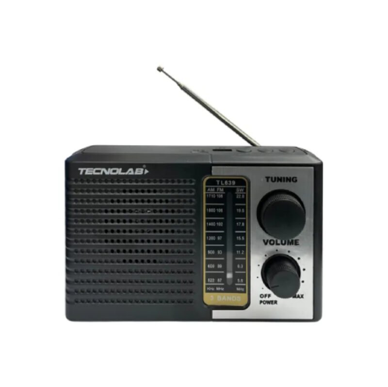 radio tecnolab portatil am/fm/sw, usb/tf, luz led, bateria litio 18650, antena telescopica, 5w. — vista 4