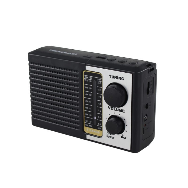 radio tecnolab portatil am/fm/sw, usb/tf, luz led, bateria litio 18650, antena telescopica, 5w. — vista 9