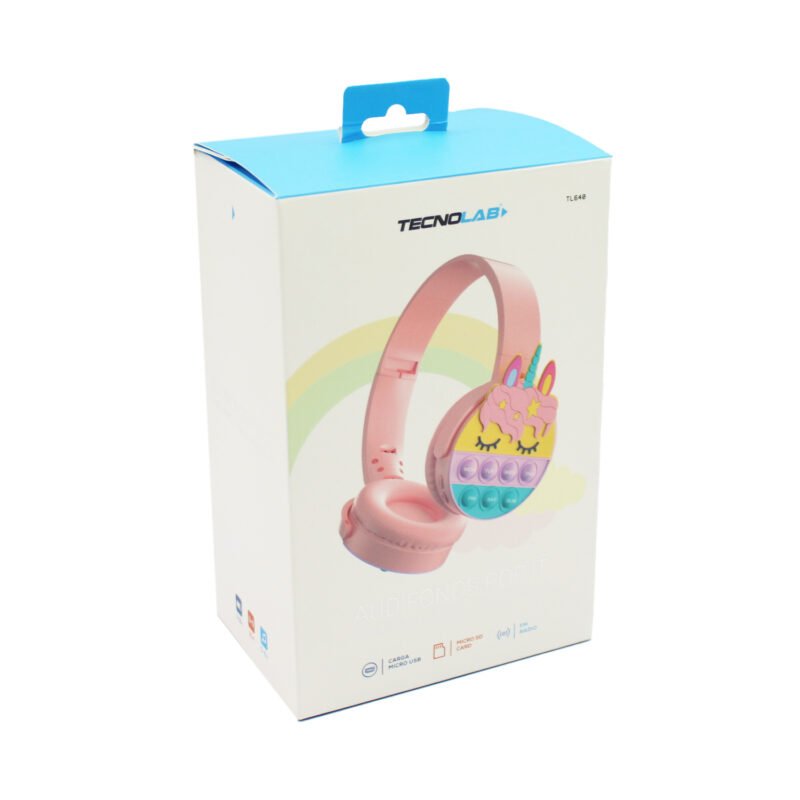 audifono tecnolab inalambricos unicornio bt v5.3, 40mm, radio fm, micro sd, 5 6h reproduccion. — vista 4