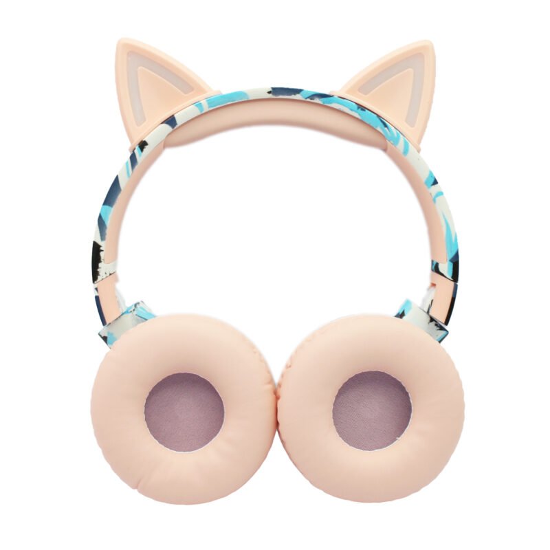 audifono tecnolab inalambricos orejas de gato bt v5.3, rgb, 40mm, radio fm, micro sd, carga tipo c, 10m alcance. pink — vista 4