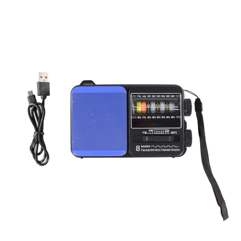 radio tecnolab portatil am/fm/sw 1 6/8 bandas tecnolab, usb/tf, luz led, bateria 18650, antena telescopica, 5w. — vista 2