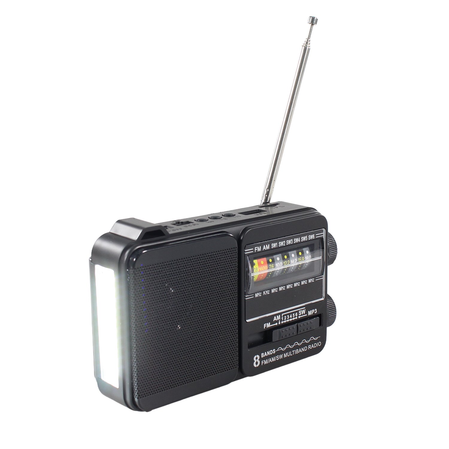 radio tecnolab portatil am/fm/sw, usb/tf, luz led, carga solar, bateria 18650, antena telescopica, 5w.black radio tecnolab portatil am/fm/sw, usb/tf, luz led, carga solar, bateria 18650, antena telescopica, 5w.black