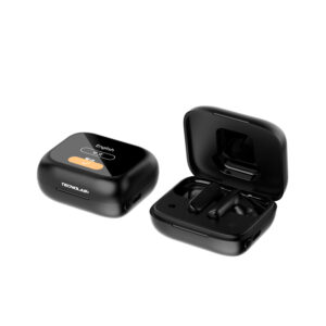 audifono tecnolab con pantalla touch bt, anc/enc, control ruido, carga tipo c, 30h reproduccion, 10m alcance.