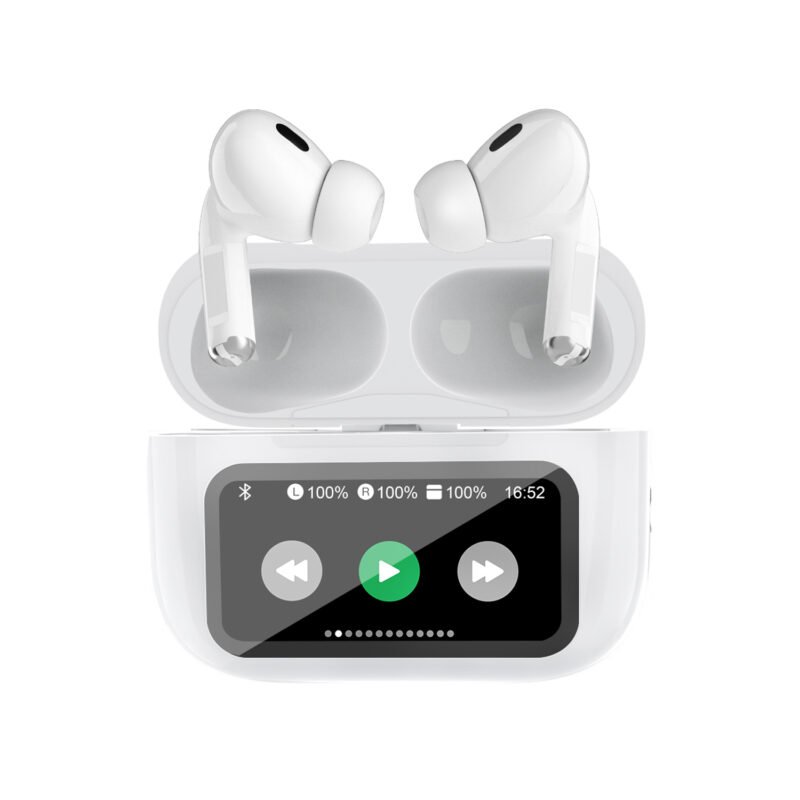 audifono tecnolab anc enc con pantalla touch 1.47", inalambricos bt, carga tipo c, 350mah, 4 5h reproduccion, 10m alcance. — vista 2