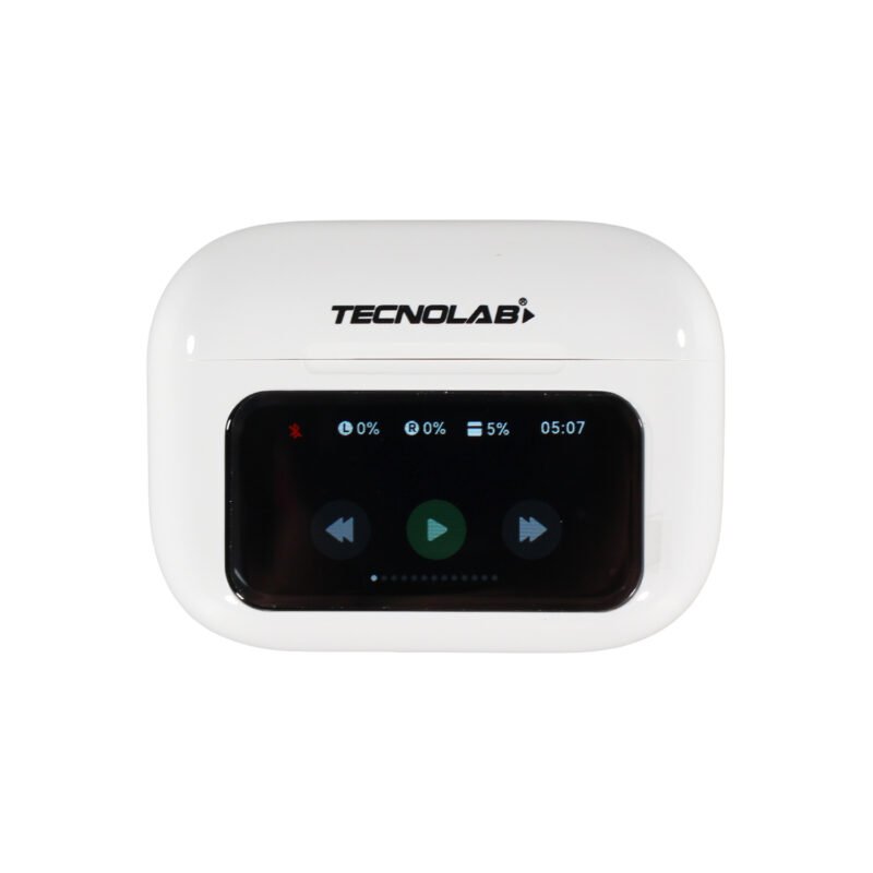 audifono tecnolab anc enc con pantalla touch 1.47", inalambricos bt, carga tipo c, 350mah, 4 5h reproduccion, 10m alcance. — vista 6
