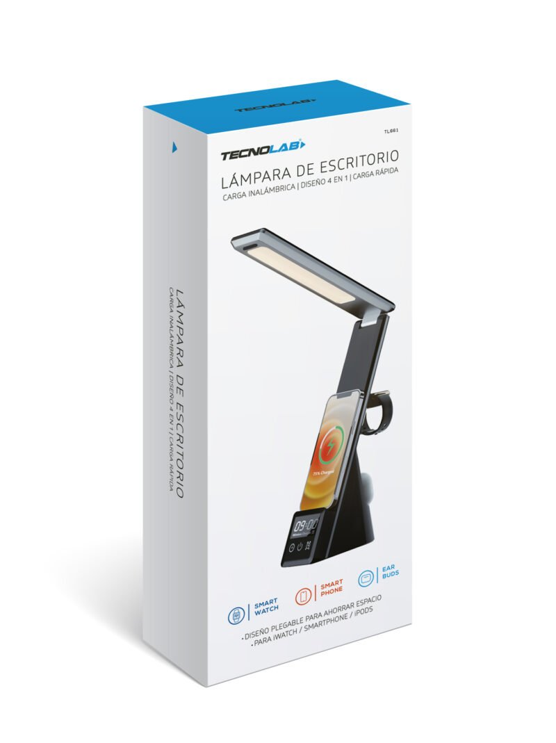 lampara tecnolab y cargador inalambrico 3 en 1 para iphone, applewatch y airpods — vista 6