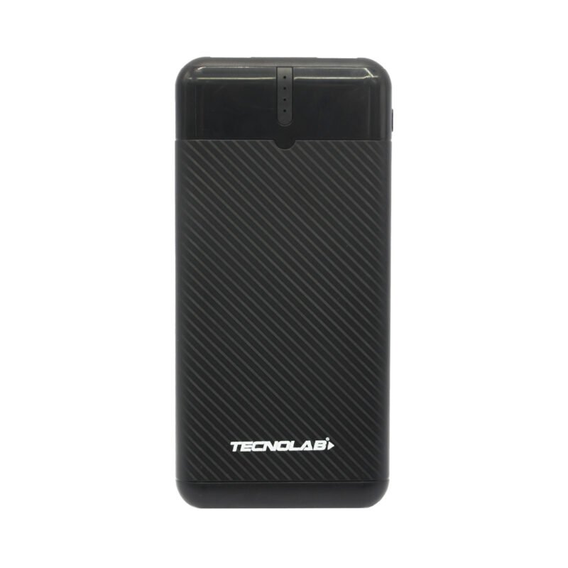 powerbank tecnolab 10000mah bateria litio, pd 22.5w, proteccion sobrecarga, amplia compatibilidad. black