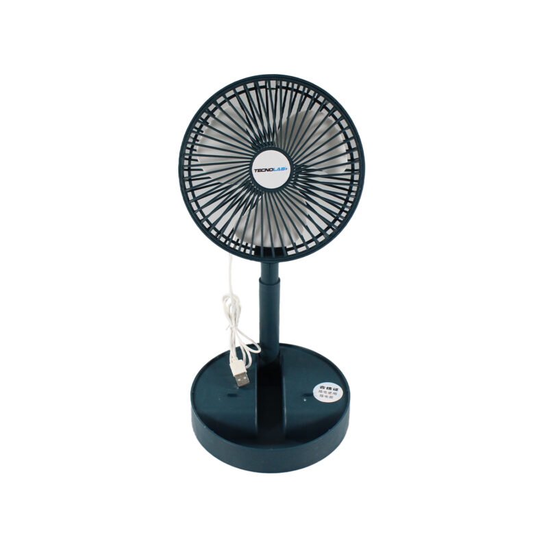ventilador tecnolab plegable portatil, flujo de aire ajustable, dc 5v, 5w, diseÑo silencioso, soporte smartphone. green — vista 2