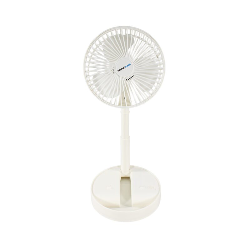 ventilador mini con pedestal, plegable, flujo ajustable, dc 5v, 5w, verde/, bateria recargable 500mahwhitewhite — vista 3