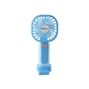 ventilador tecnolab portatil recargable, flujo ajustable, carga usb, bateria recargable de 400mah blue