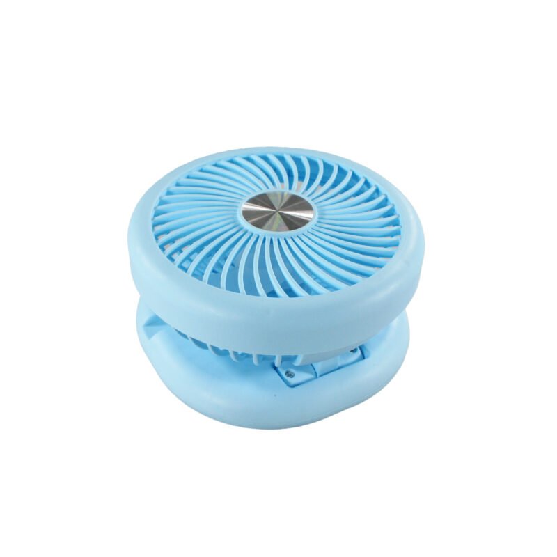 ventilador tecnolab portatil recargable, 2 niveles de velocidad, dc 5v, bateria recargable de 400mah, blue — vista 3