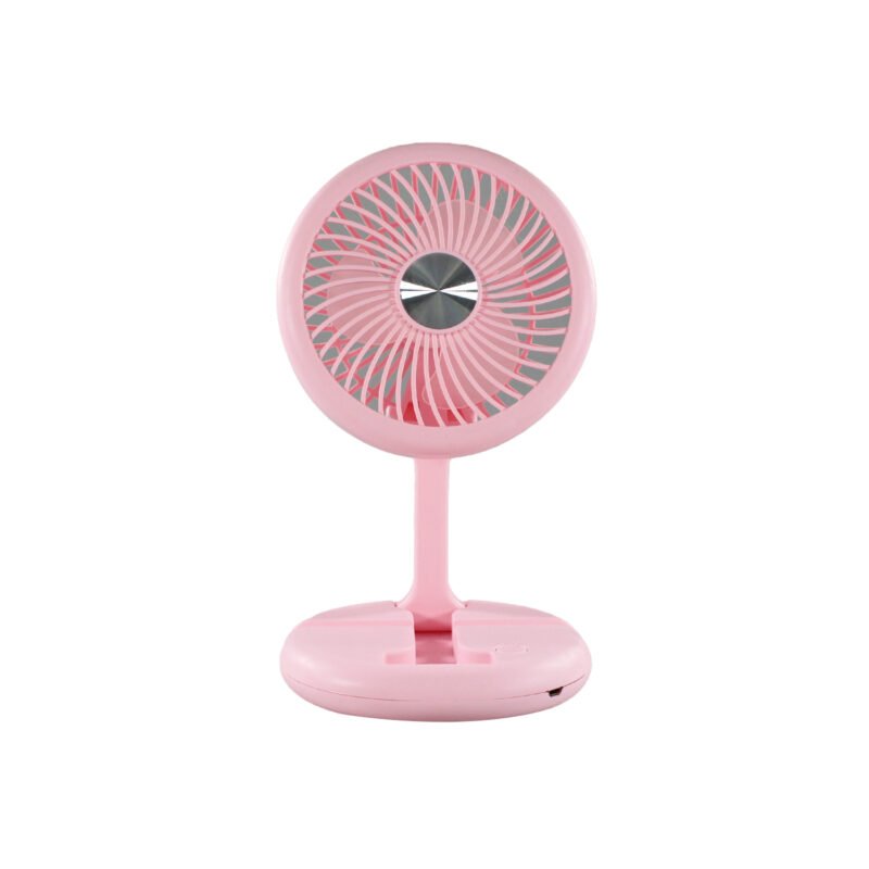 ventilador tecnolab portatil recargable, 2 niveles de velocidad, dc 5v, bateria recargable de 400mah, pink — vista 2