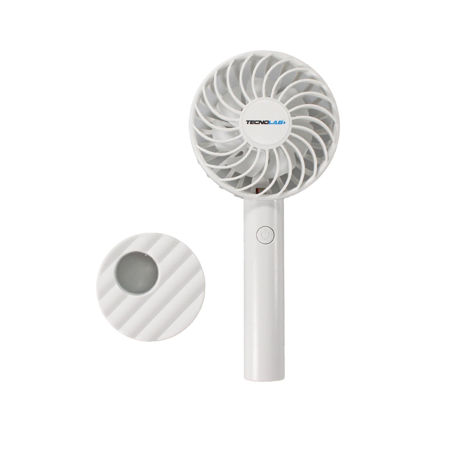 ventilador tecnolab portatil recargable, flujo ajustable, dc 5v 1a, bateria 500mah, soporte smartphone.white ventilador tecnolab portatil recargable, flujo ajustable, dc 5v 1a, bateria 500mah, soporte smartphone.white