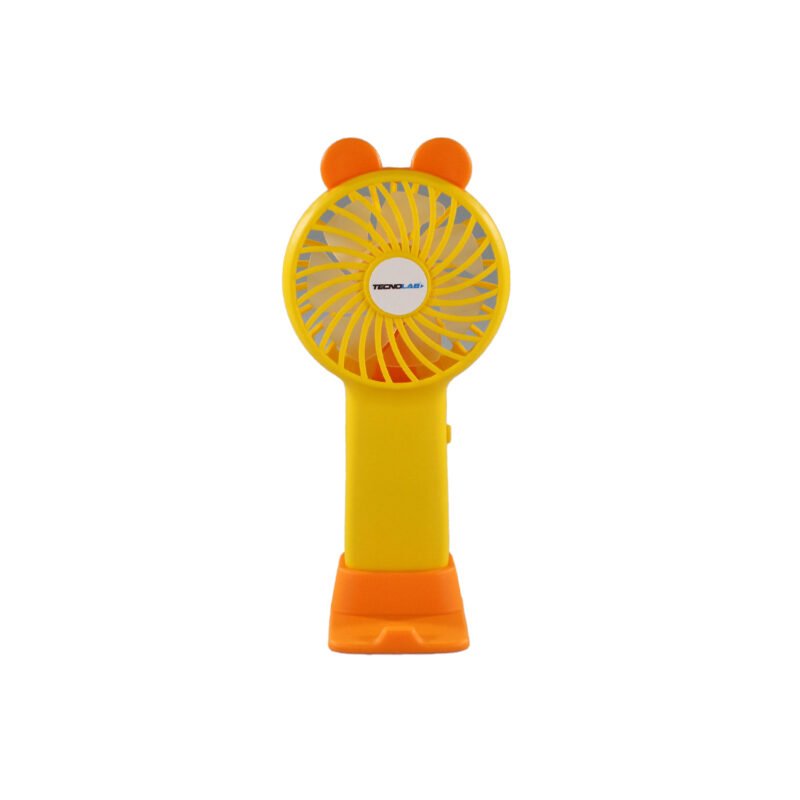 ventilador tecnolab portatil recargable, flujo ajustable, dc 5v 1a, bateria 225mah. orange — vista 2