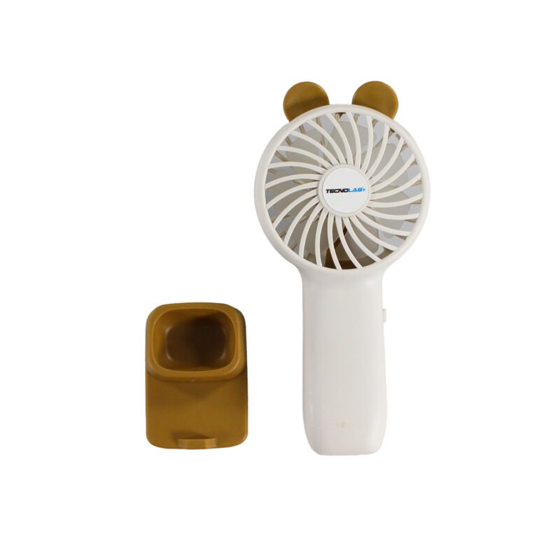 ventilador tecnolab portatil recargable, flujo ajustable, dc 5v 1a, bateria 225mah.white — vista 3
