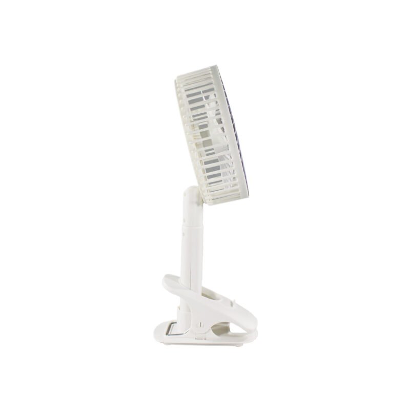 ventilador tecnolab clip portatil, bateria recargable 3.7v, 5w entrada, 4w potencia, color, ideal para oficinas.white — vista 3