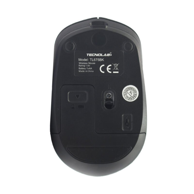 mouse tecnolab inalambrico 2.4g+bt black carga tipo c