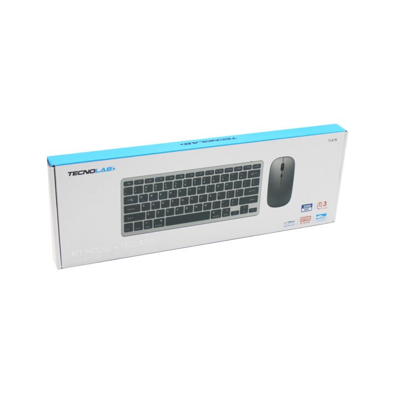 kit teclado 61 teclas + mouse carga tipo c 2200 dpi 2.4 y bluetooth tecnolab — vista 2