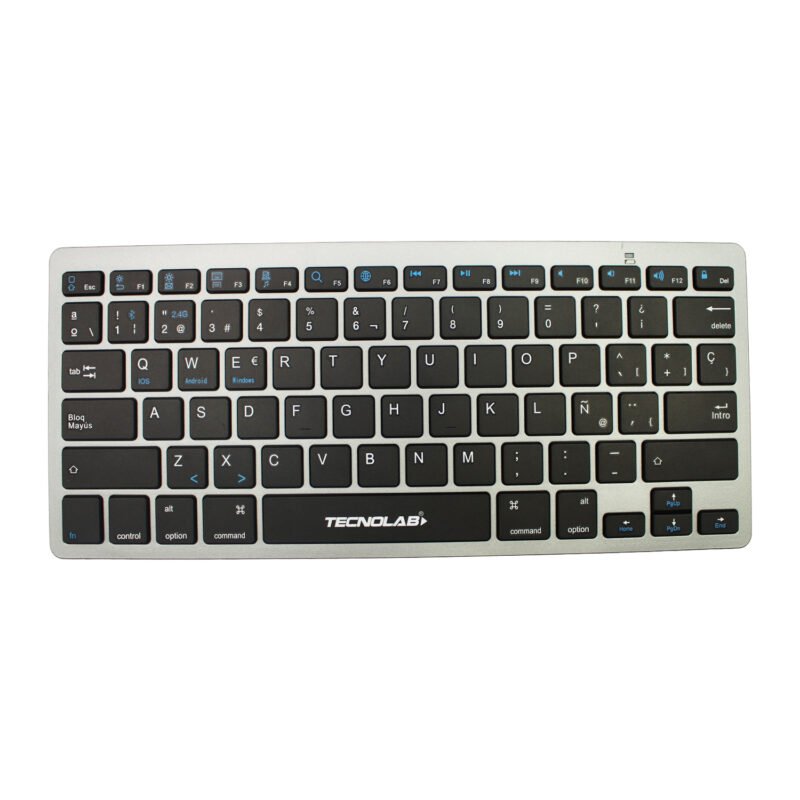 kit teclado 61 teclas + mouse carga tipo c 2200 dpi 2.4 y bluetooth tecnolab — vista 3