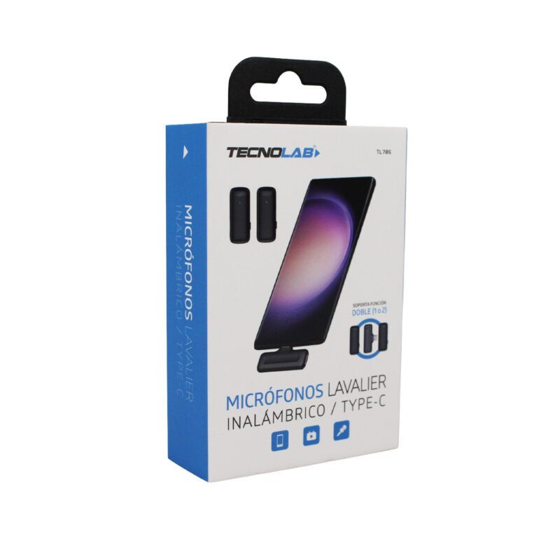 kit microfono de 2 lavalier inalambrico para celular con conexion tipo c 25 mts de alcance hd audio
