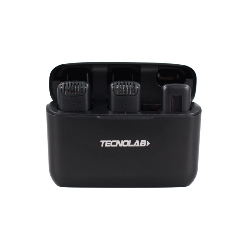 kit microfono de 2 lavalier inalambrico para celular con conexion tipo c 25 mts de alcance hd audio — vista 3