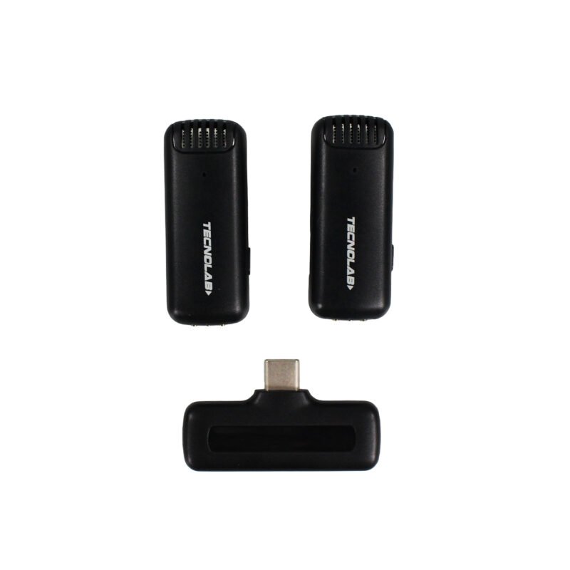 kit microfono de 2 lavalier inalambrico para celular con conexion tipo c 25 mts de alcance hd audio — vista 5