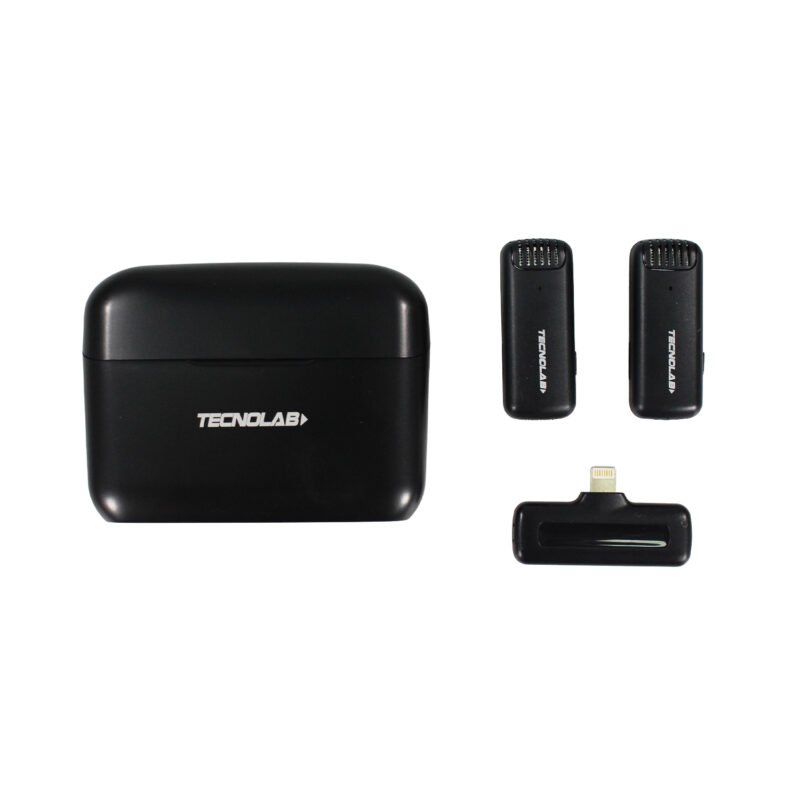 kit microfono de 2 lavalier inalambrico para celular con conexion lightning 25 mts de alcance hd audio — vista 4