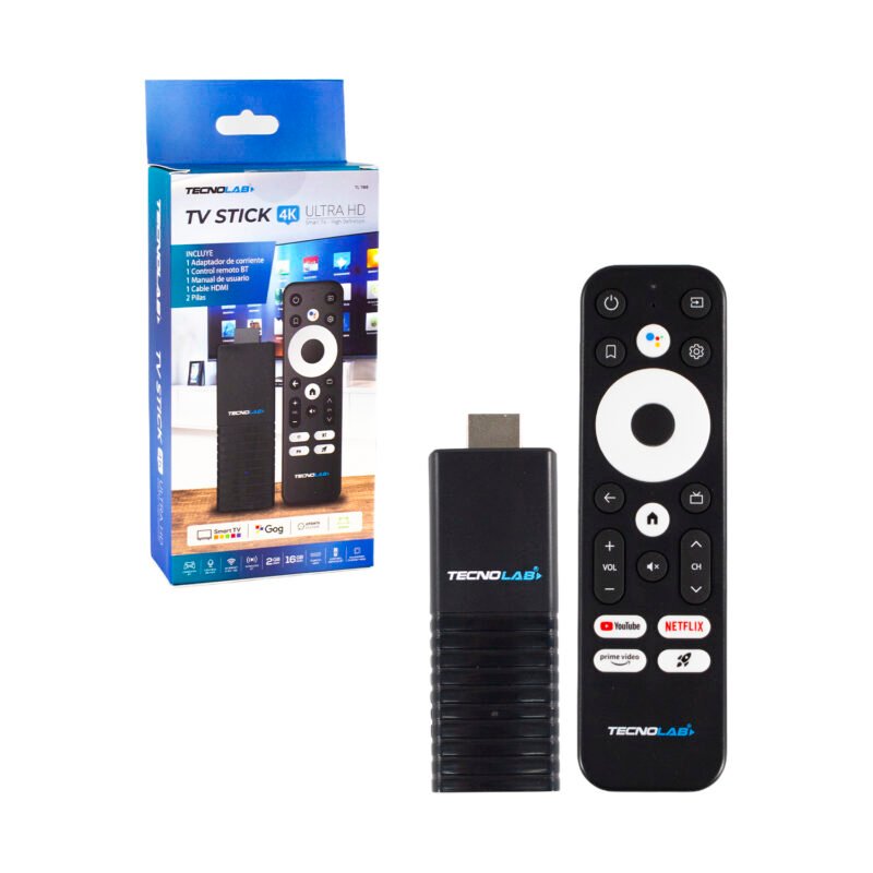 tv stick 4k android 12 2+16gwifi 2.4/5g compatible aplicaciones de ip tv y juegos, con control remoto