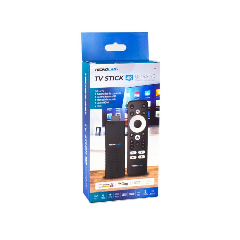 tv stick 4k android 12 2+16gwifi 2.4/5g compatible aplicaciones de ip tv y juegos, con control remoto — vista 3