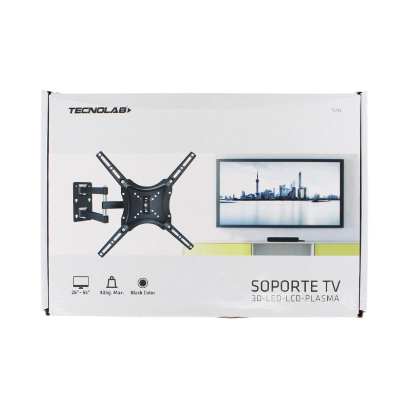 soporte tecnolab tv/monitor 26” 55”, carga 40 kg, vesa 400*400mm — vista 3