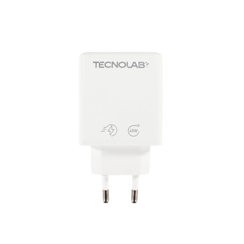 cargador tecnolab qc 3.0 + pd 45w con cable tipo c a c. certificacion sec. white — vista 4