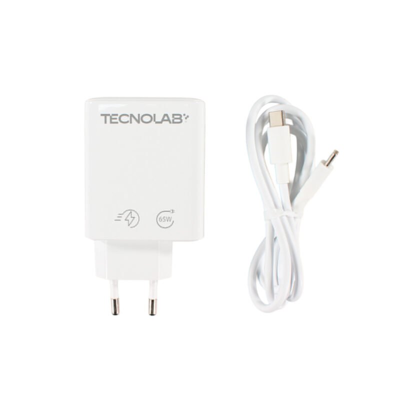 cargador tecnolab gan qc 3.0 + pd 65w con cable tipo c a c. certificacion sec. white. — vista 7