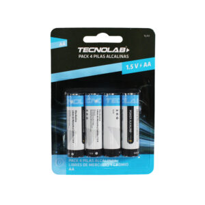 pila tecnolab alcalina aa pack de 4 unidades