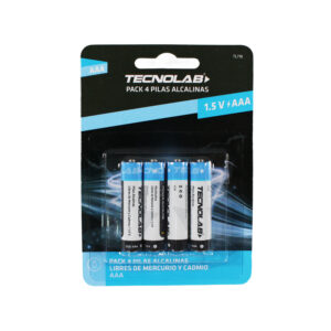 pila tecnolab alcalina aaa pack 4 unidades