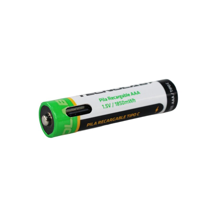 pila tecnolab recargable aaa tipo c, 1850mwh pack 2 unidades