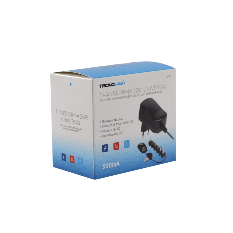transformador eliminador de pila universal 500ma, 3 12 v dc — vista 2
