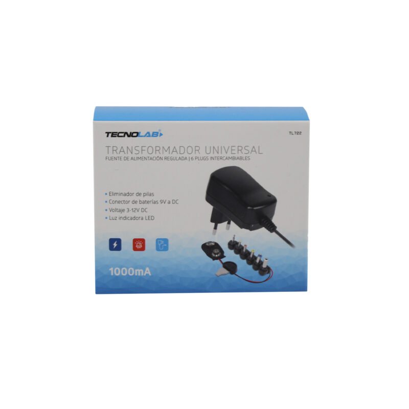 transformador universal 1000ma, 3 12 v dc
