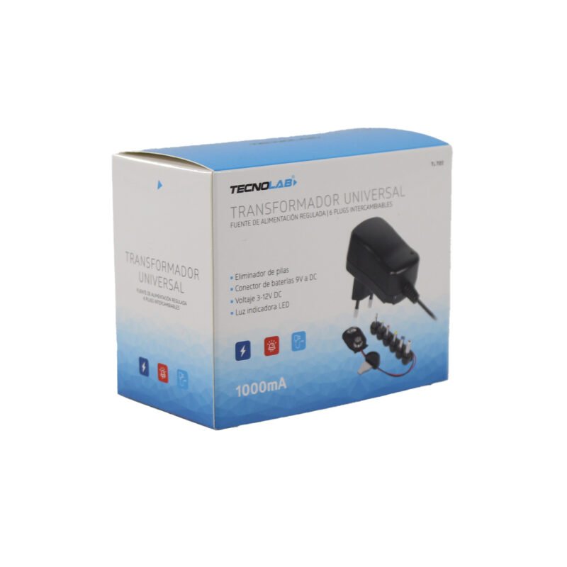 transformador eliminador de pila universal 1000ma, 3 12 v dc — vista 2