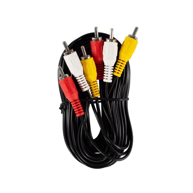cable tecnolab 3rca a 3rca de 5 metros, permite rca de audio y video — vista 3
