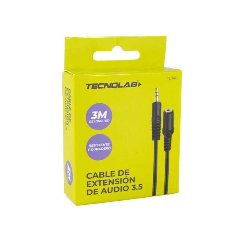 cable tecnolab 3.5 hembra a 3.5 macho de 3 metros — vista 3