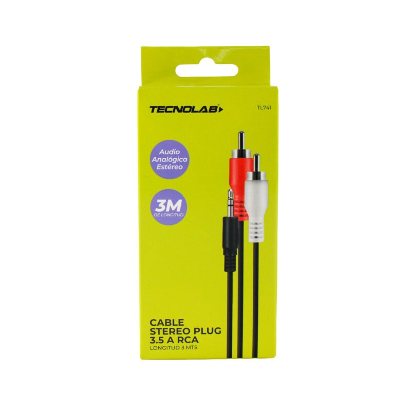 cable tecnolab plug 3.5mm a rca de 3 metros — vista 2