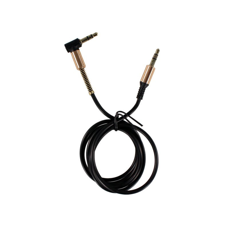 cable tecnolab auxiliar 3.5mm, conector 90 grados, cubierta metalica y soporta microfono — vista 3