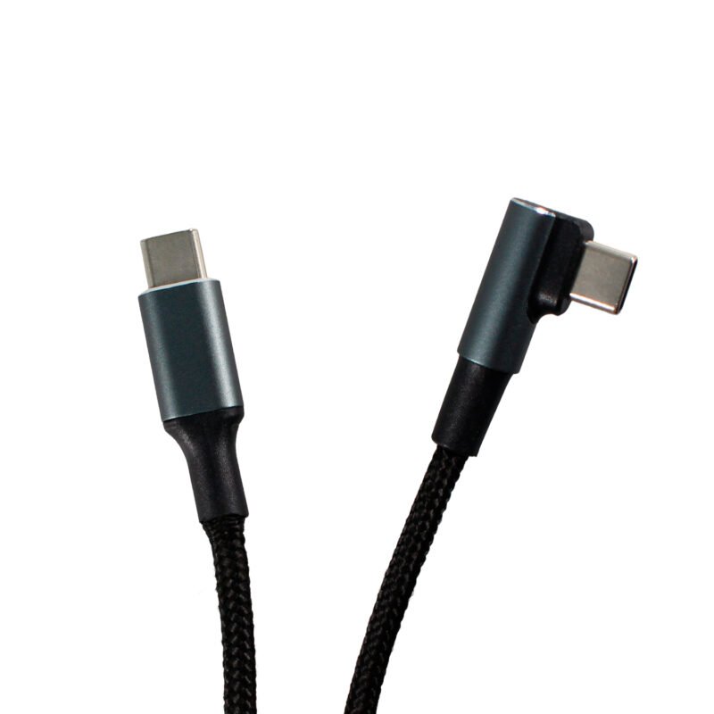 cable tecnolab tipo c a c, 100w con cubierta metalica y 1 angulo 90 grados. 2 metros — vista 4