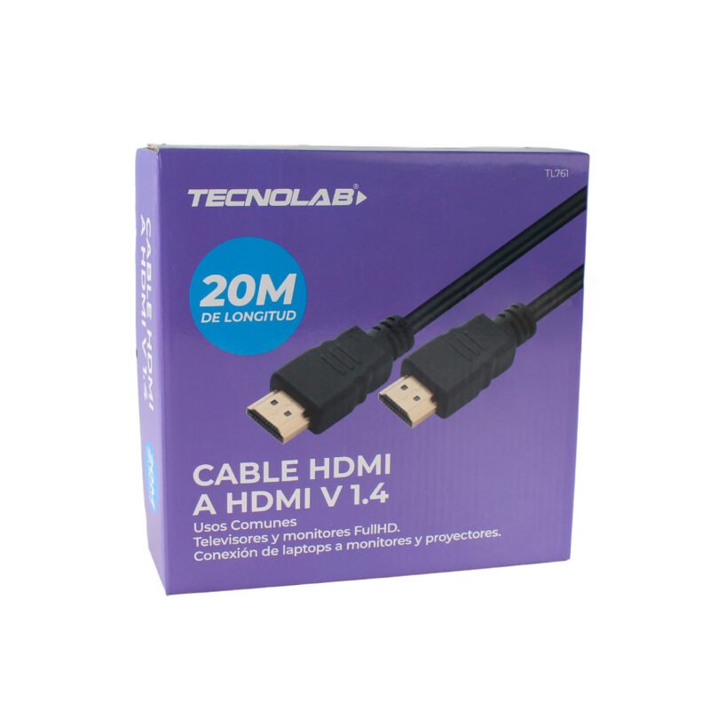 cable tecnolab hdmi v1.4 tv led 3d/lcd/plasma, 20 metros — vista 2