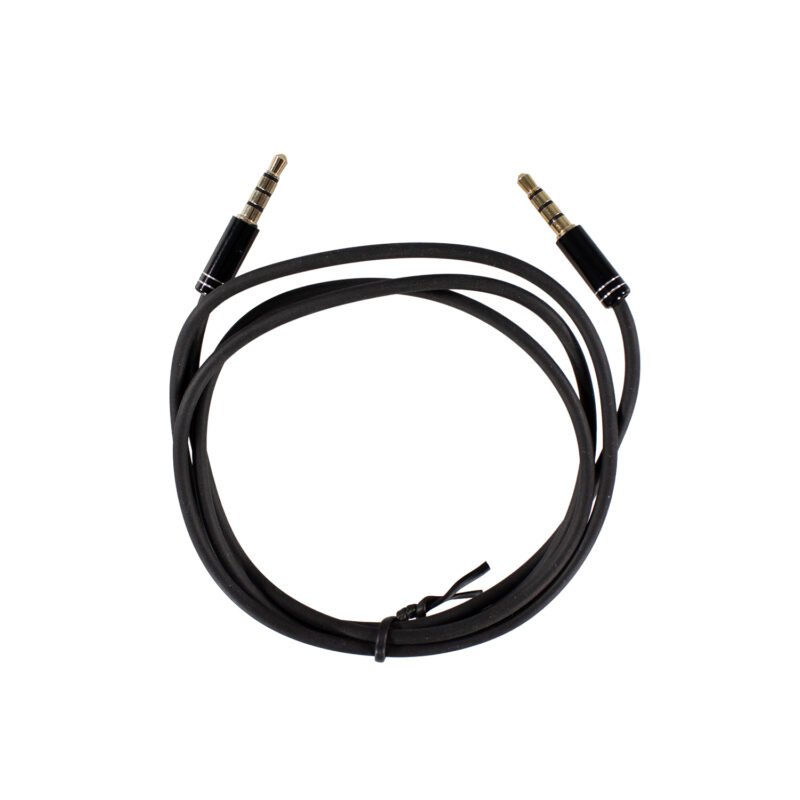 cable tecnolab auxiliar 3.5mm, flexible, cubierta metalica y soporta microfono — vista 3