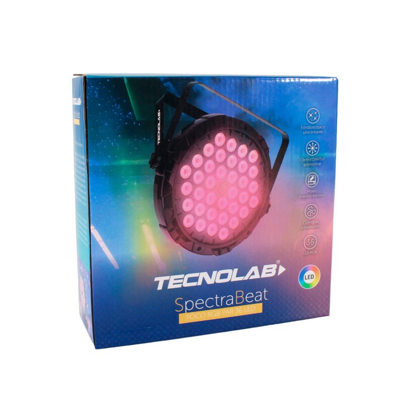 foco tecnolab par 36 60w con conexion a dmx — vista 2